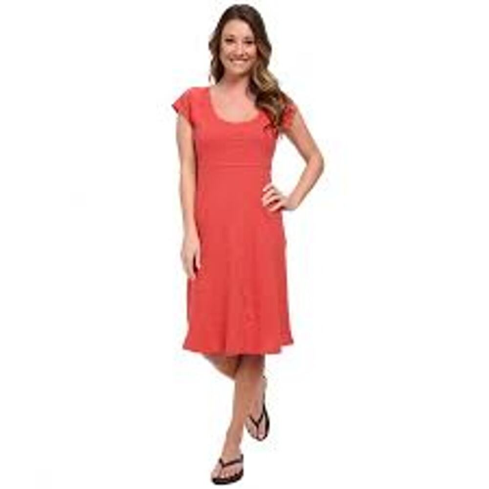 Toad & Co Nena Dress Women Organic Granola Short Sleeve Red Travel Small